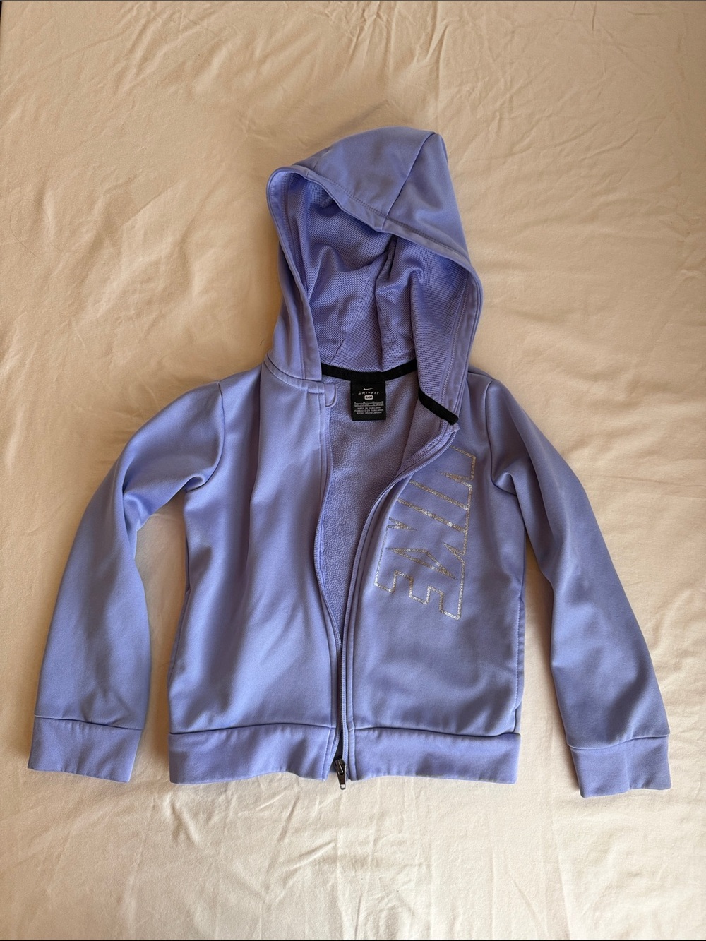 Nike Girls' Light Purple Full-Zip Hooded Sweatshirt